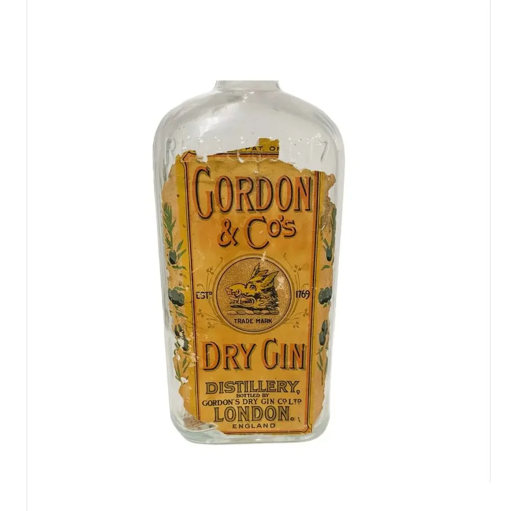 Vintage Gordon & Co’s Embossed Bottle w/Glass Cork London England